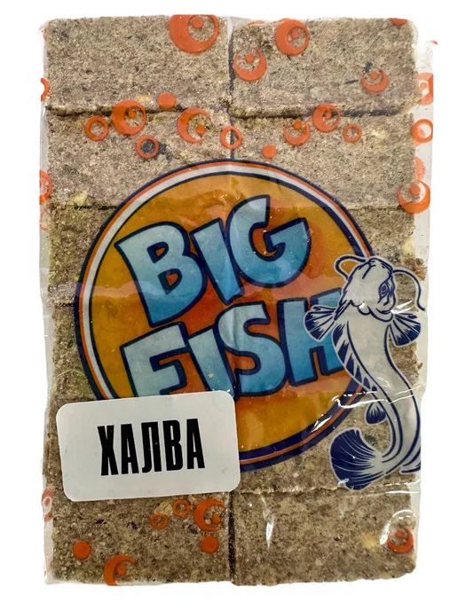 BIG FISH Жмых кукурузный, макуха, аромат - Халва, 12 шт