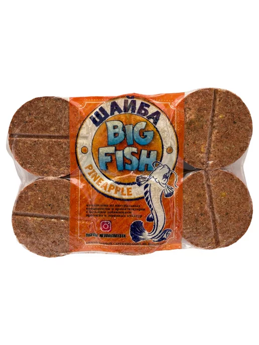 BIG FISH Жмых кукурузный, макуха, 12 шайб. Аромат - Монстр Краб, 16 шт