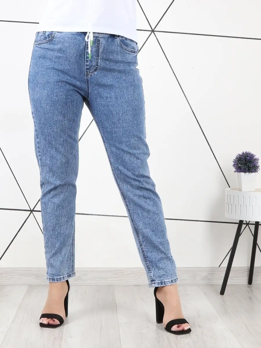 Джинсы с высокой посадкой большие размеры MALLE JEANS 78906973 купить за 1  932 ₽ в интернет-магазине Wildberries