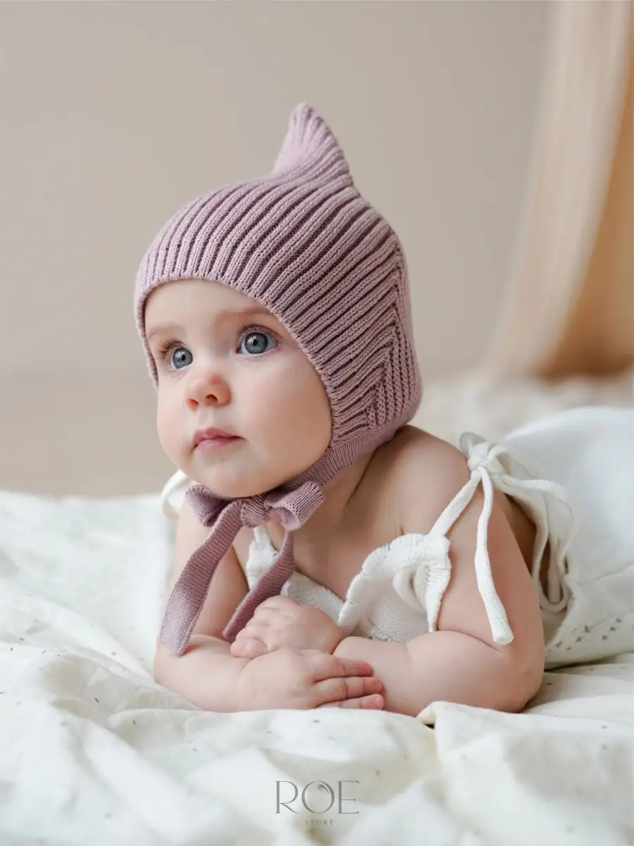 Трикотажные шапки для новорожденных