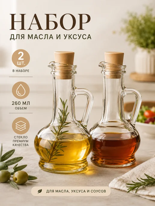 Точка посуды Бутылка для масла стеклянная, 2 шт, 2 шт