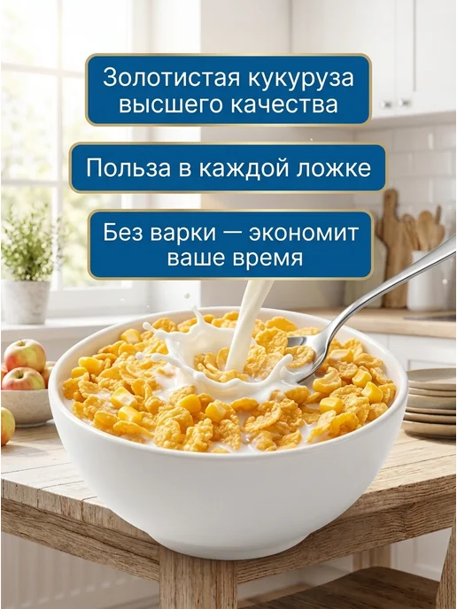 Гудвилл Кукурузные хлопья набор из 3 450 г, не требующие варки, 450 г, фото 2