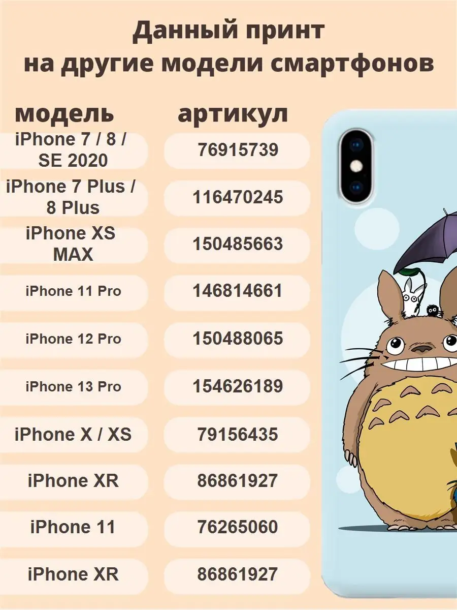 Чехол для iPhone X / XS Аниме принт 014 Аниме тоторо ТвойГаджет 79156435  купить за 349 ₽ в интернет-магазине Wildberries