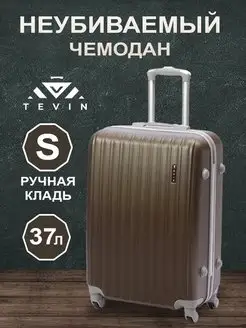 Чемодан на колесах ручная кладь s пластиковый неубиваемый TEVIN 79434346 купить за 5 841 ₽ в интернет-магазине Wildberries