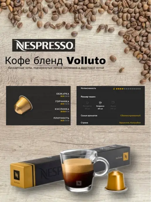 Nespresso Кофе в капсулах Неспрессо original Volluto, вариант