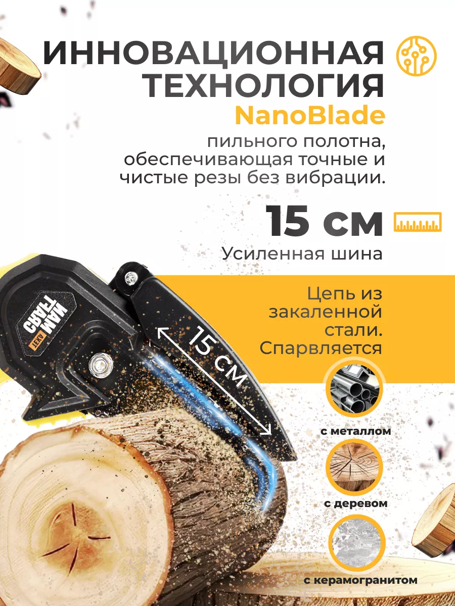 Пила цепная аккумуляторная Кусторез электропила MANCRAFT 79515476 купить за  3 430 ₽ в интернет-магазине Wildberries