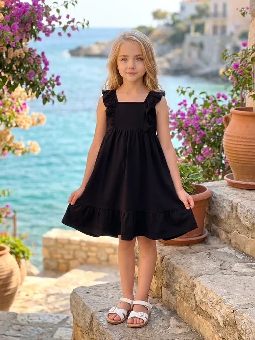 Mini Me Сарафан школьный, черный, фото 4