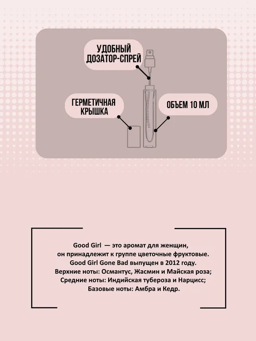 Parfumer_tb Духи Good Girl Хорошая девочка, 10 мл, фото 2