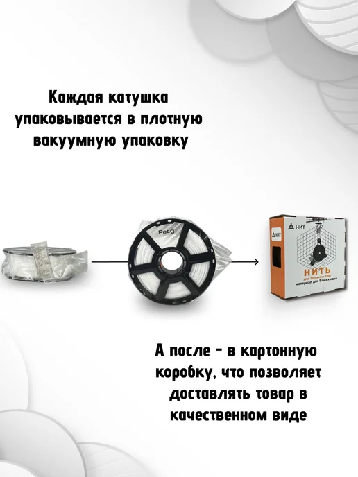 НИТ Пластик для 3D принтера PETG 1.75 мм 1 кг белый лунный, 1 кг, фото 6