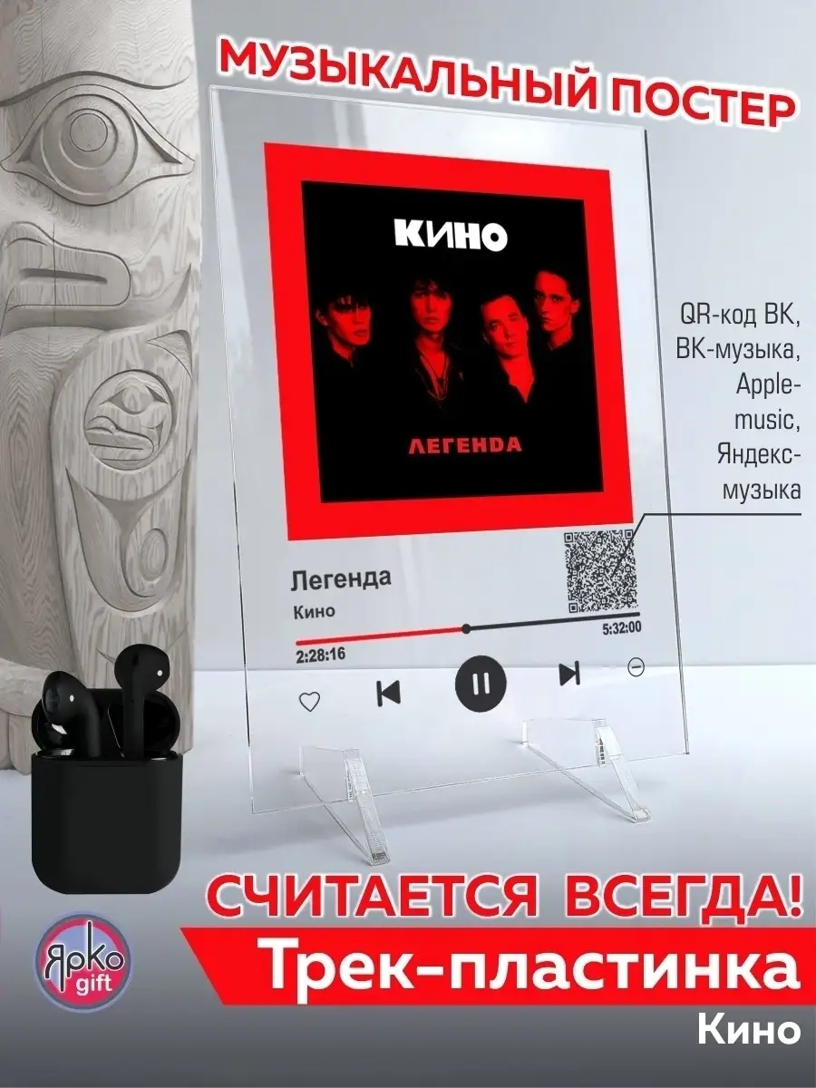 Spotify постер Виктор Цой группа Кино песня на стекле