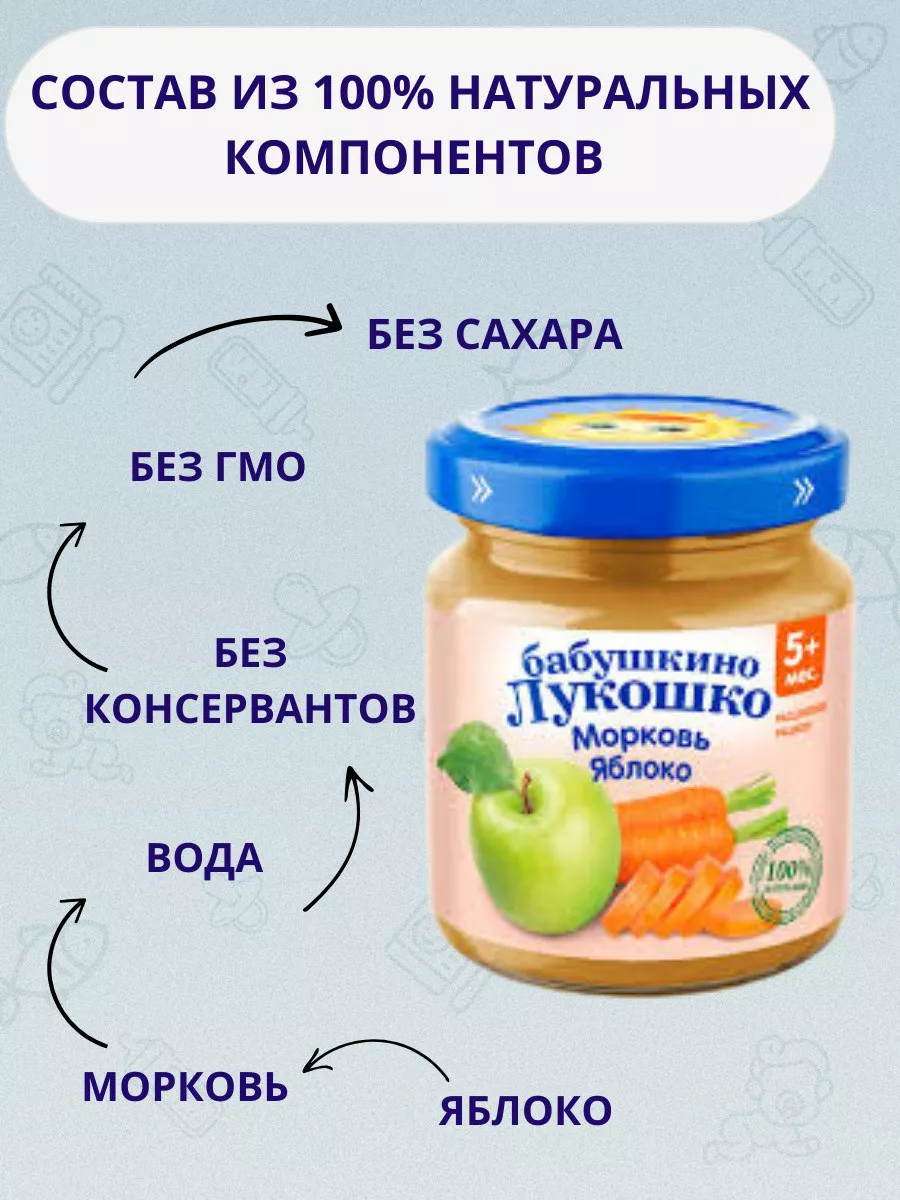 Продукты Детское питание Пюре детское Бабушкино Лукошко БАБУШКИНО ЛУКОШКО  79698047 купить в интернет-магазине Wildberries