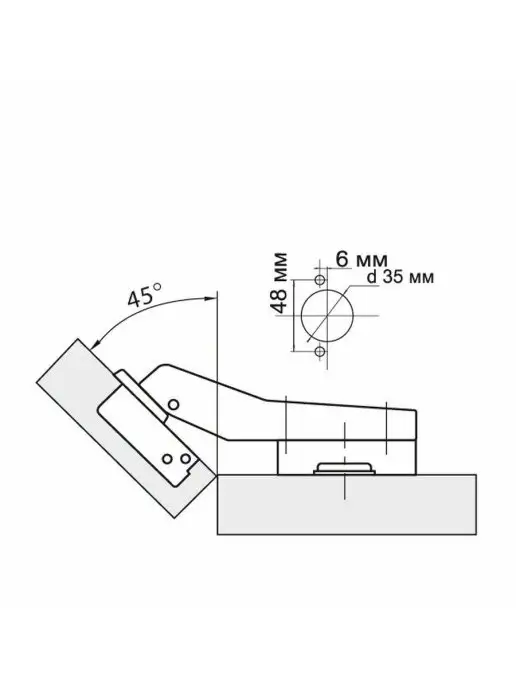 ME.FURN Петля мебельная угловая 45 градусов 10 шт, 20 шт, фото 3