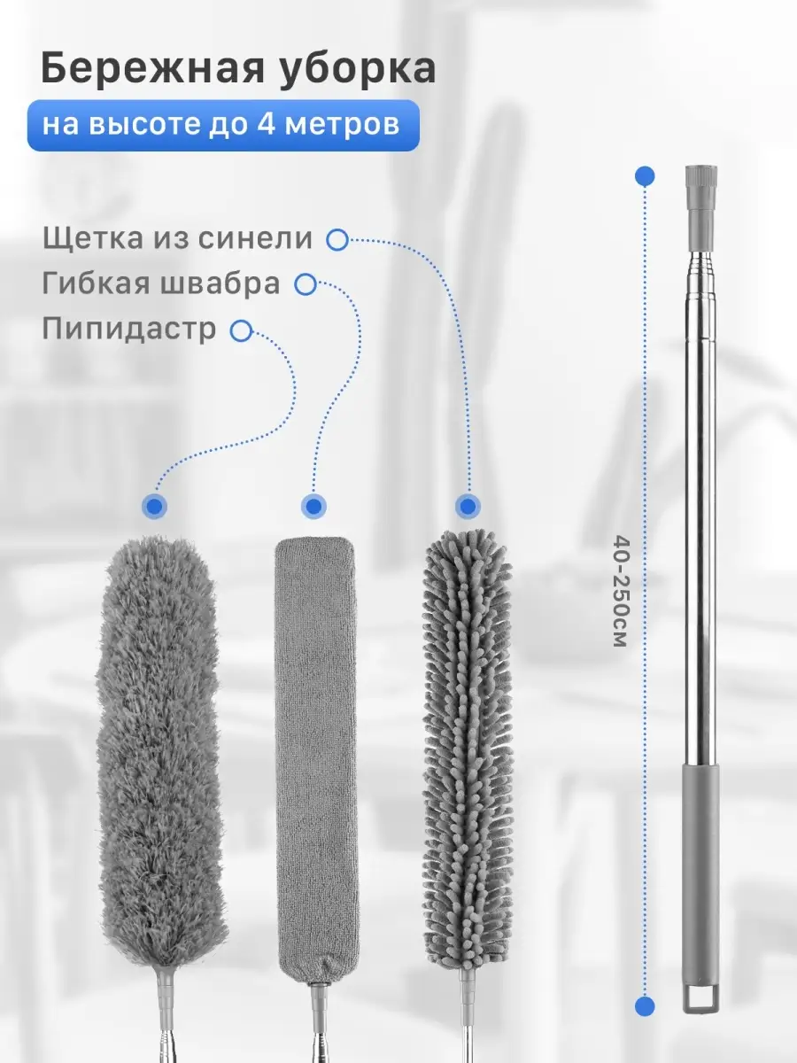 Щетки для уборки пипидастр набор 3 шт HTE 79824875 купить за 643 ₽ в  интернет-магазине Wildberries