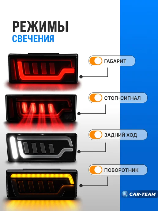 CAR TEAM Задние фонари 2114, 2109 стиль Ауди, тонированные, черный, фото 2