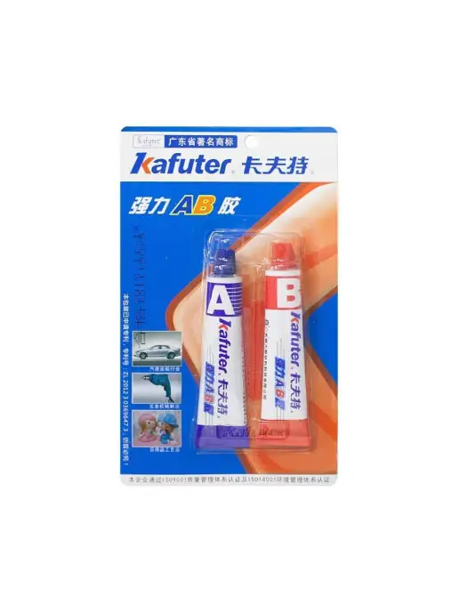 kafuter Клей двухкомпонентный AB, белый, 16 г, 16 г
