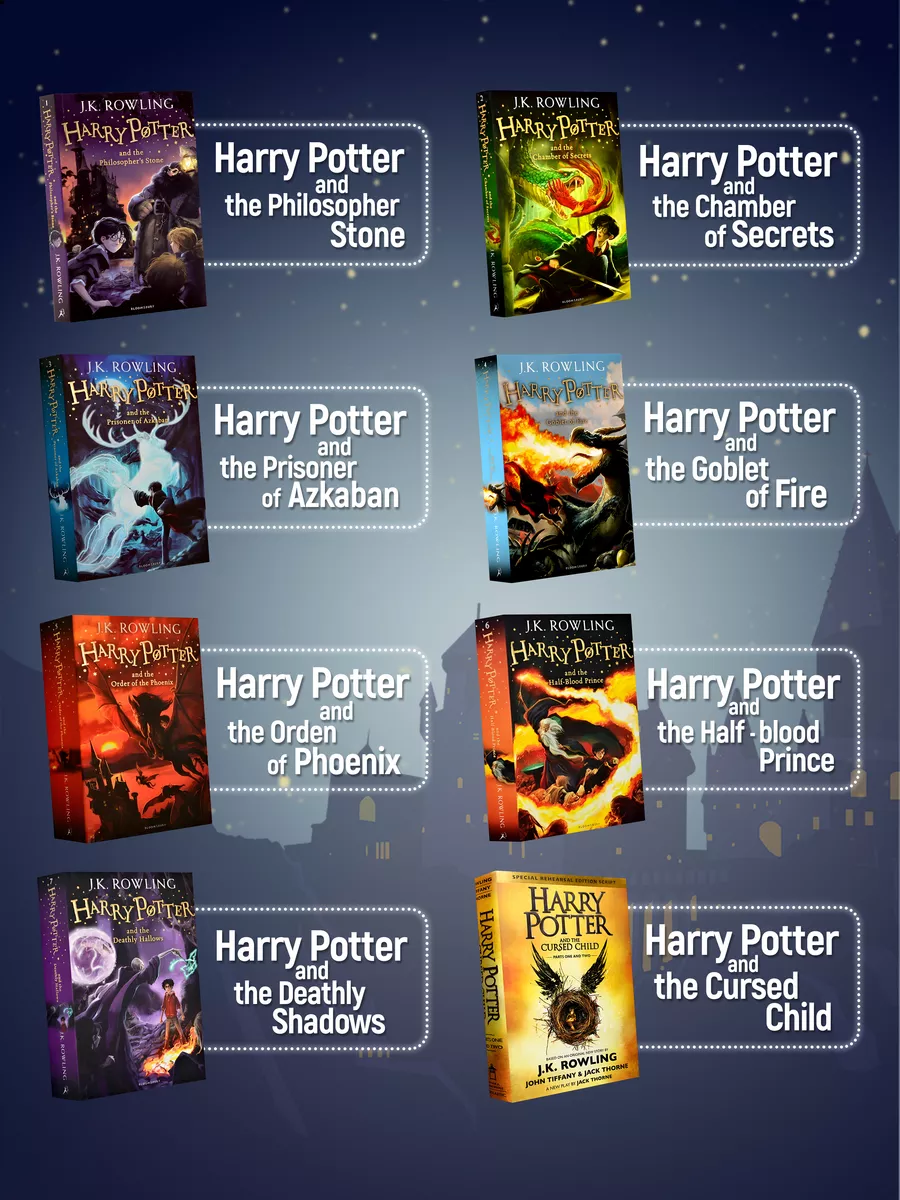 Harry Potter Box Set/Книги Гарри Поттер на английском языке Bloomsbury  80015250 купить за 3 516 ₽ в интернет-магазине Wildberries