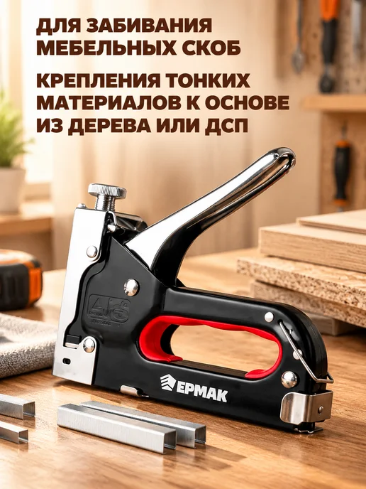 GT Степлер металлический регулируемый (53 тип) 4-14, серый, фото 6