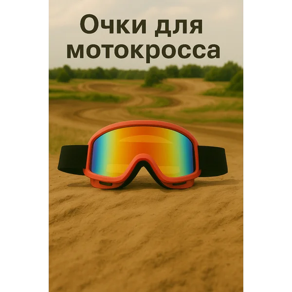 Очки для мотокросса стекло хамелеон цвет оранжевый