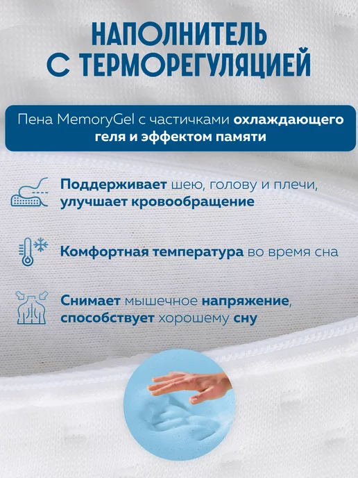 Территория сна Подушка анатомическая Orfea M 60х40х12, 60x40x10, фото 4