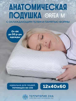 Подушка анатомическая Orfea M 60х40х12 территория сна 80132400 купить за 6 695 ₽ в интернет-магазине Wildberries