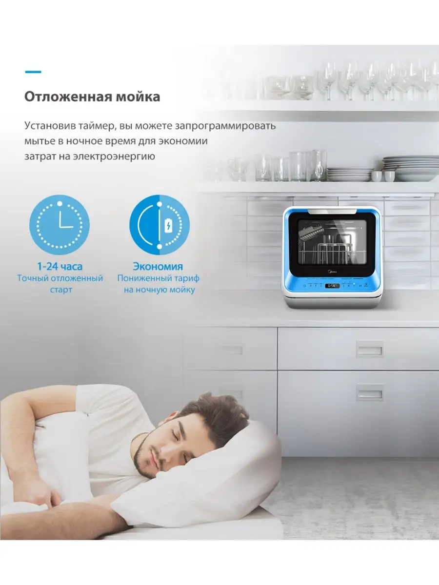 Посудомоечная машина с Wi-Fi MCFD42900BLMINI-i Midea 80163534 купить в  интернет-магазине Wildberries