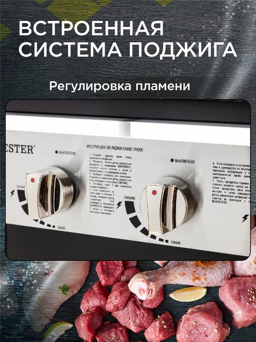 Forester Газовый гриль барбекю, с 3 конфорками с пьезоподжигом, вариант, фото 5