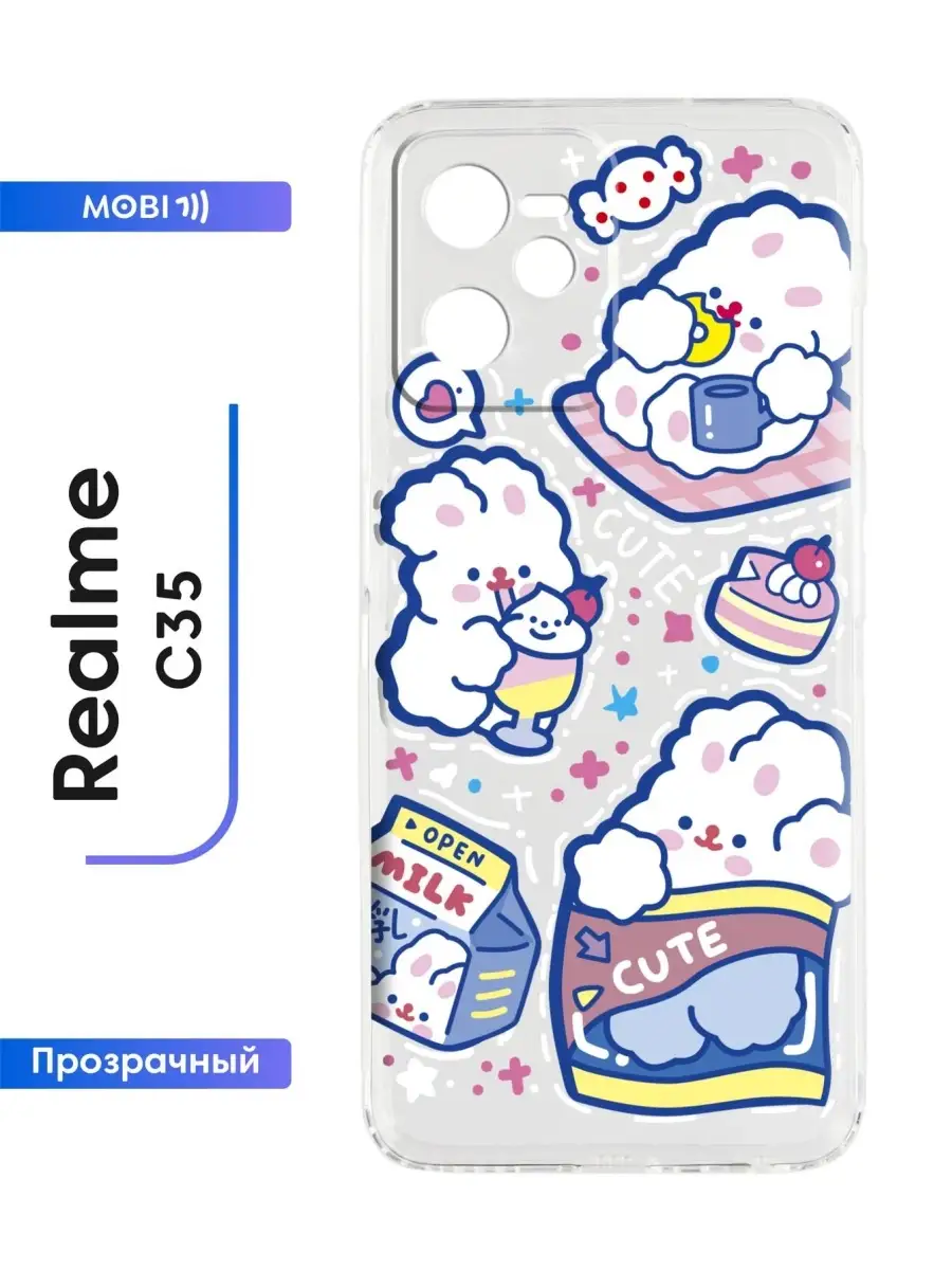 Прозрачный чехол Realme C35 Mobi711 80169787 купить за 300 ₽ в  интернет-магазине Wildberries