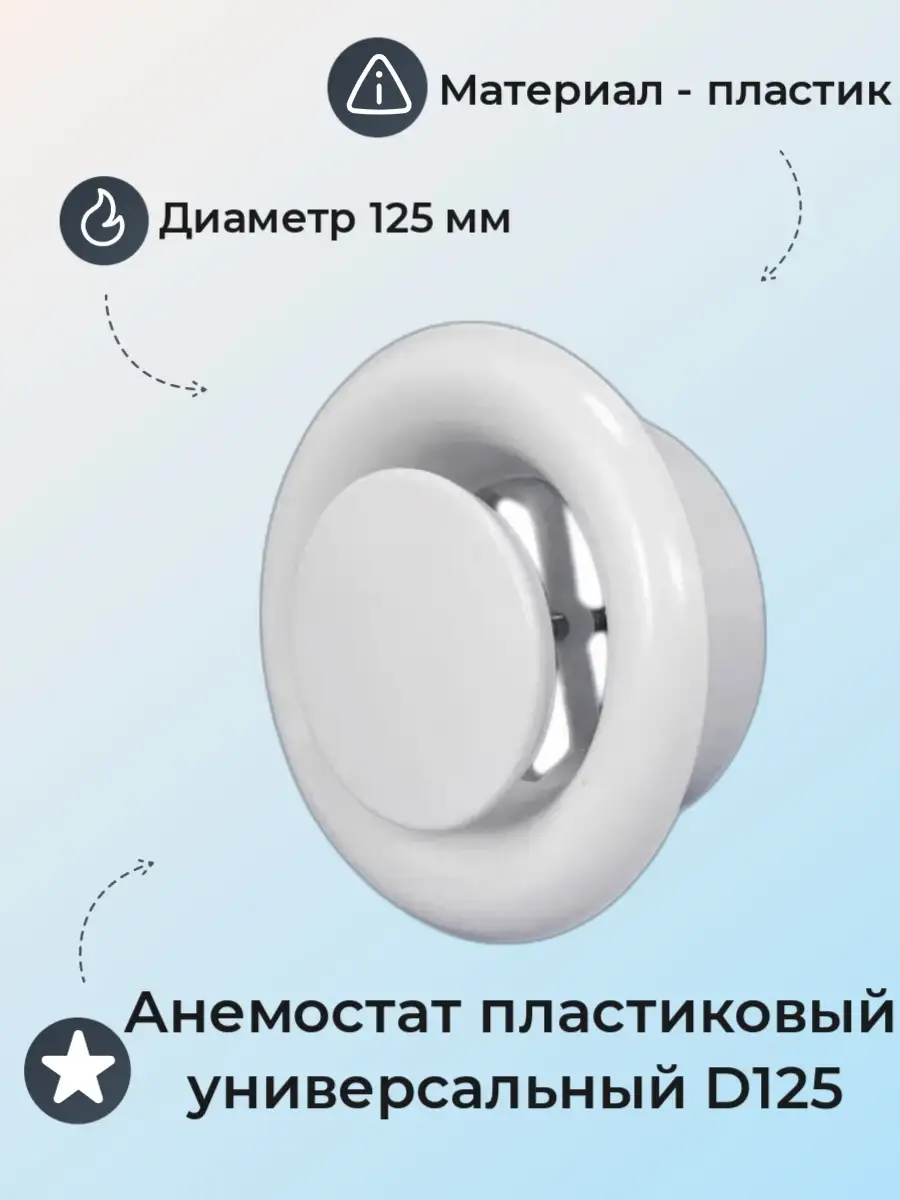 Диффузор пластиковый универсальный 125мм
