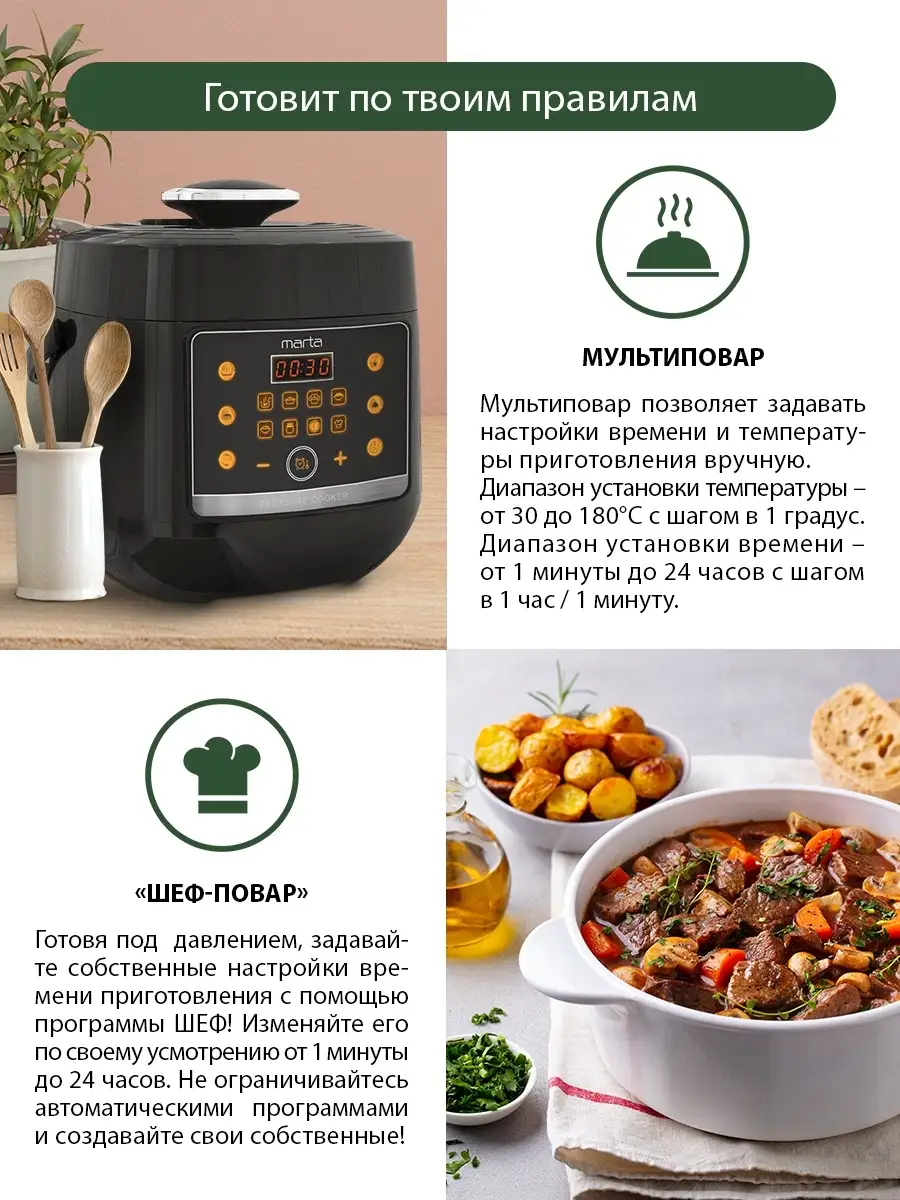 Мультиварка скороварка,мультиварка техника для кухни Marta 80291953 купить  в интернет-магазине Wildberries