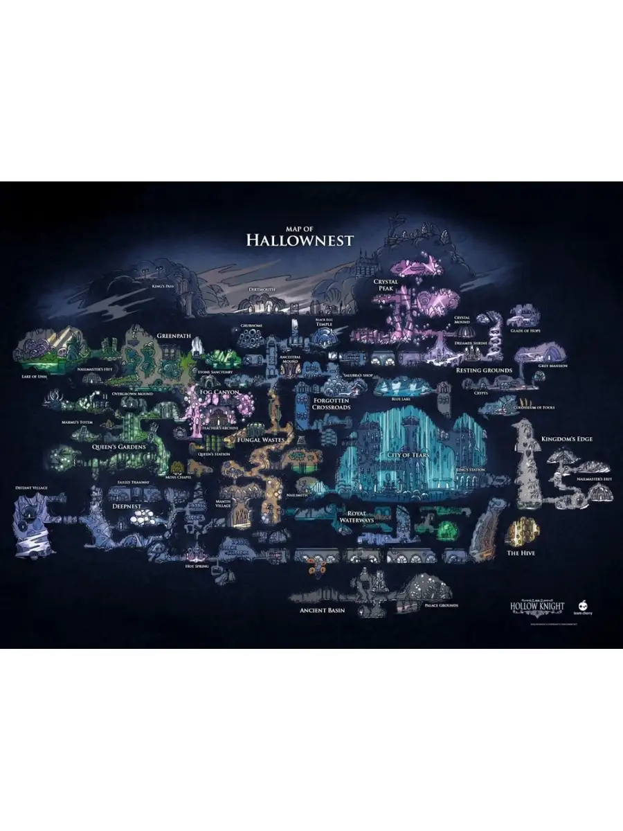 Hollow Knight - Hallownest, Игровая карта и Плакат и Постер 80411166 купить  в интернет-магазине Wildberries