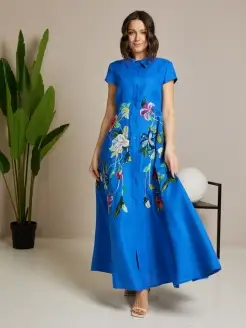 Платье льняное длинное Clawear 80418737 купить за 10 125 ₽ в интернет-магазине Wildberries