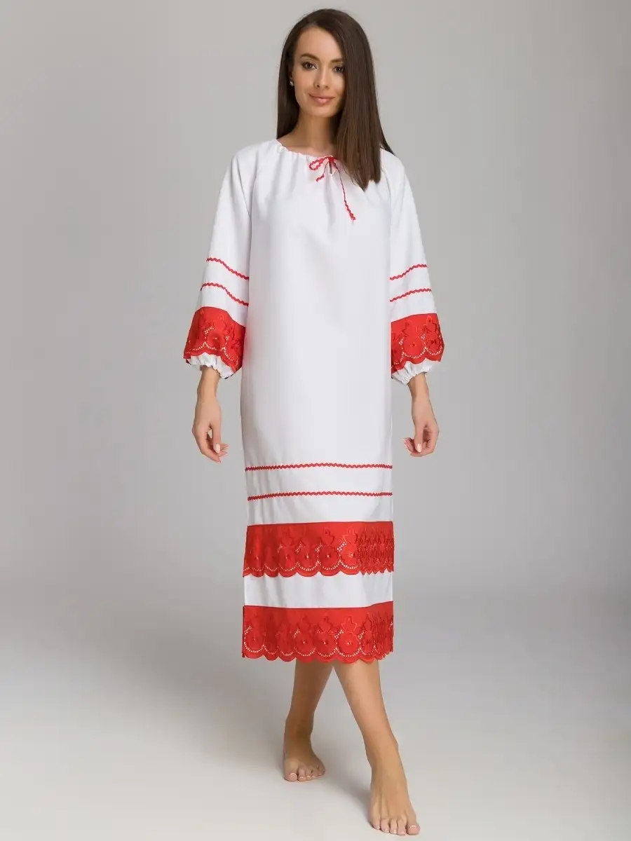 Народное платье лён Иван-Купала купить в магазине Мир Хлопка