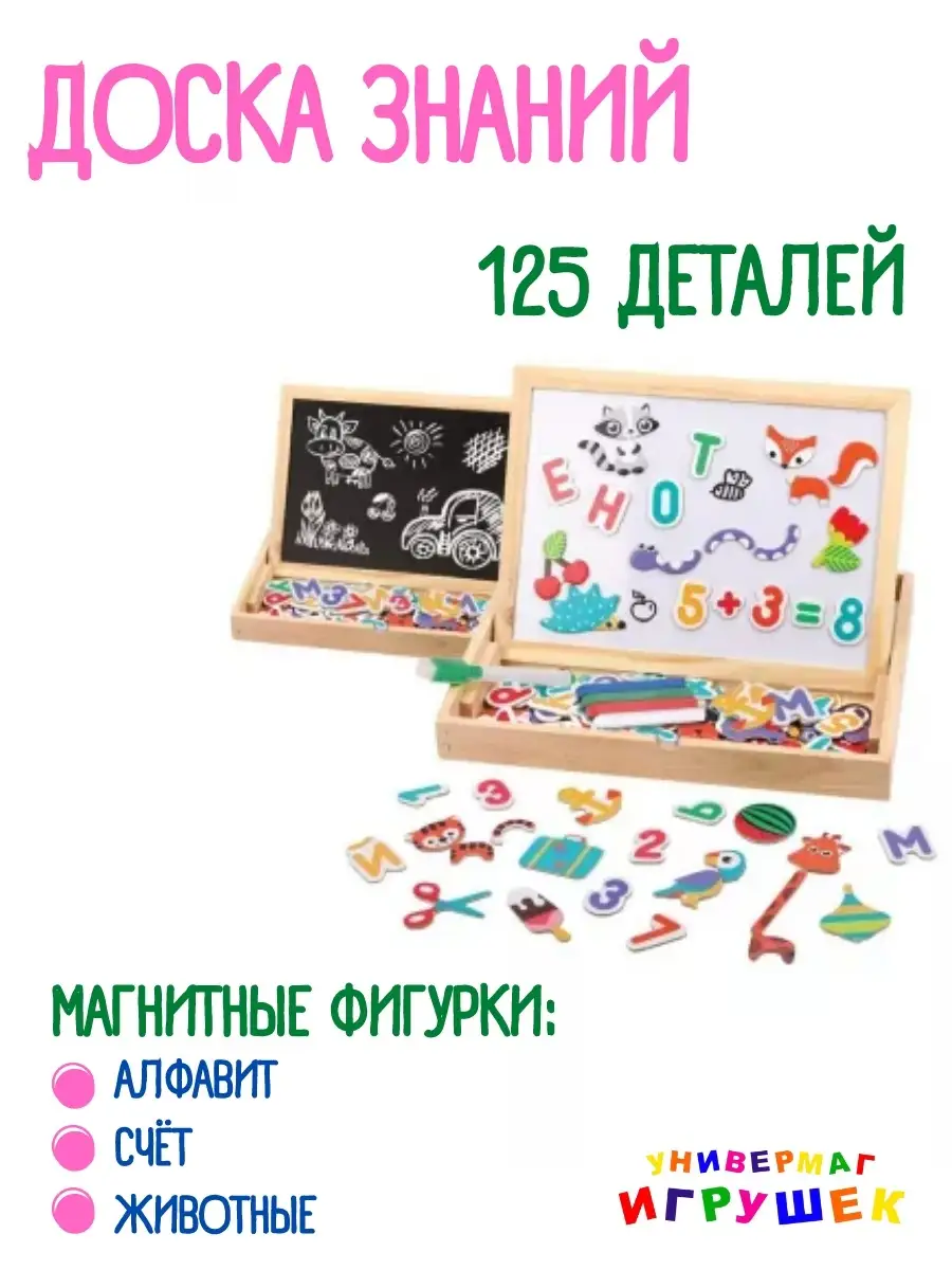 Магнитная доска детская для рисования с магнитами MAPACHA 80563628 купить  за 1 219 ₽ в интернет-магазине Wildberries