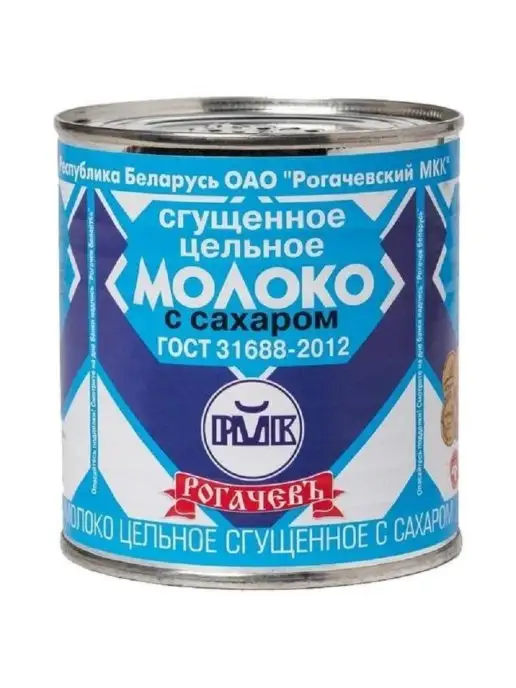 Рогачевъ Молоко сгущенное с сахаром 8,5% ж б 380г, 380 г