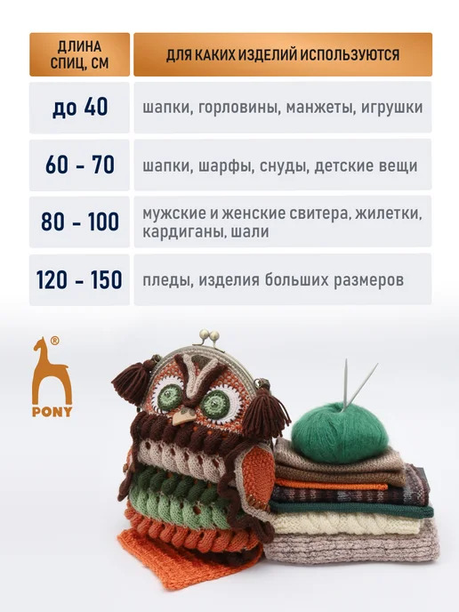 Pony Спицы для вязания круговые 5 мм 100 см 52211, серый, фото 6