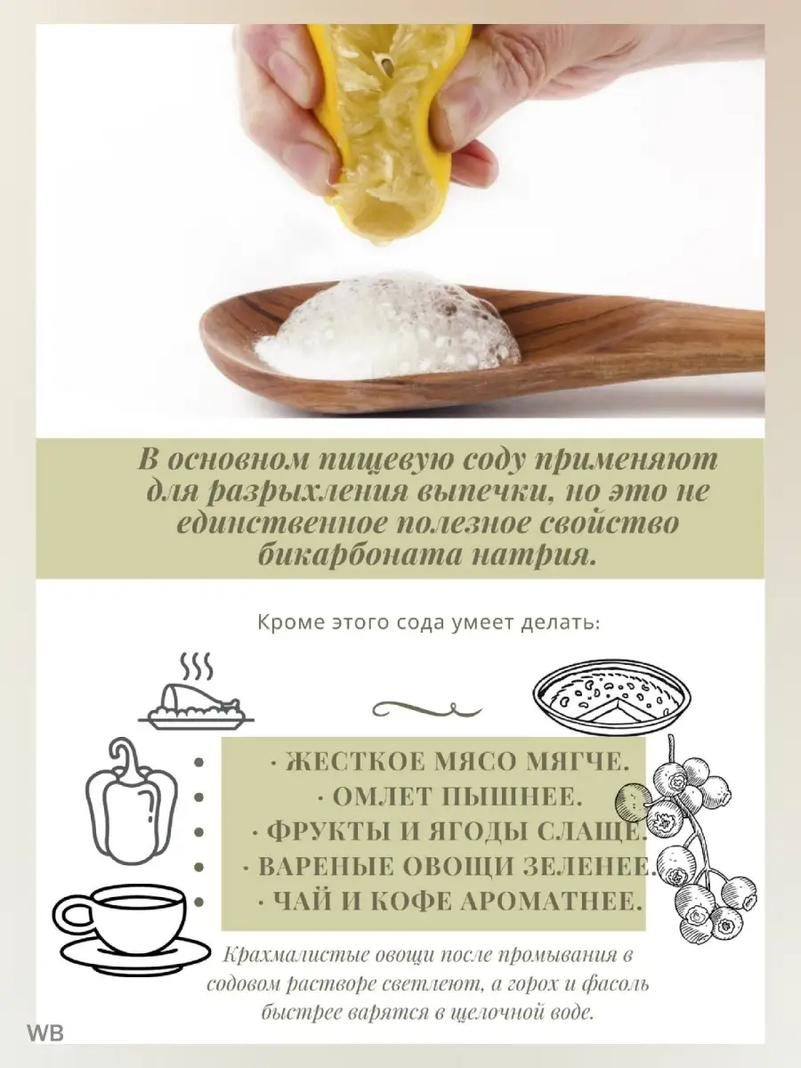 Сода пищевая натуральная турецкая КУЛАКОВ ОЛЕГ ВЛАДИМИРОВИЧ 81255017 купить  в интернет-магазине Wildberries