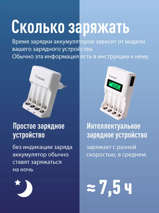 Космос Батарейки АА аккумуляторные, аккумуляторы пальчиковые 4 шт, 2800 мАч, 8 шт, фото 6