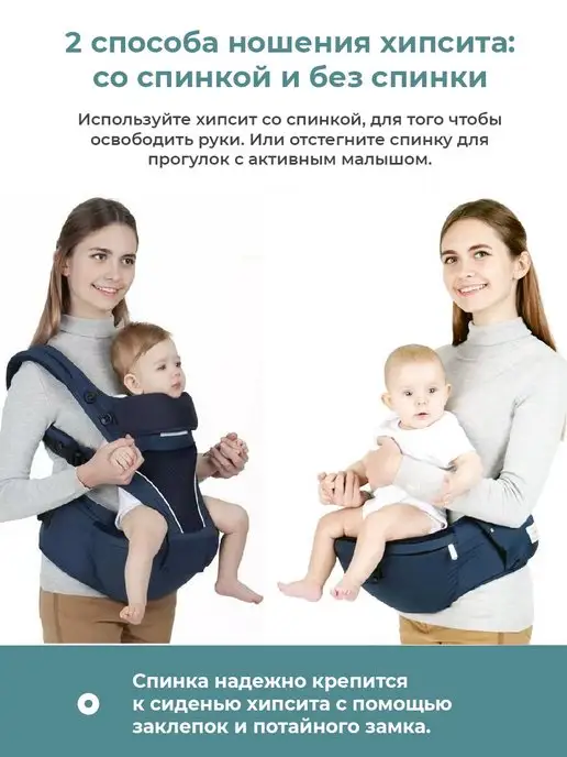 Aimama Хипсит со спинкой эргорюкзак кенгуру, синий, фото 2