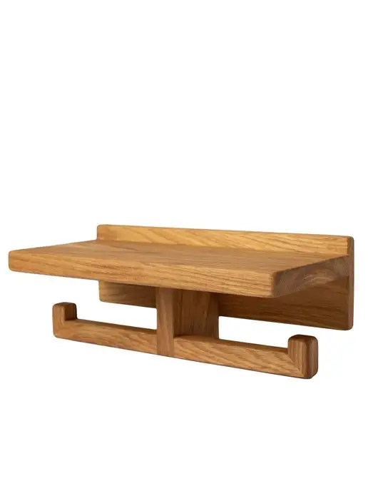 ФОКСВУДРУС Держатель для туалетной бумаги, полка в ванную, бежевый, фото 7