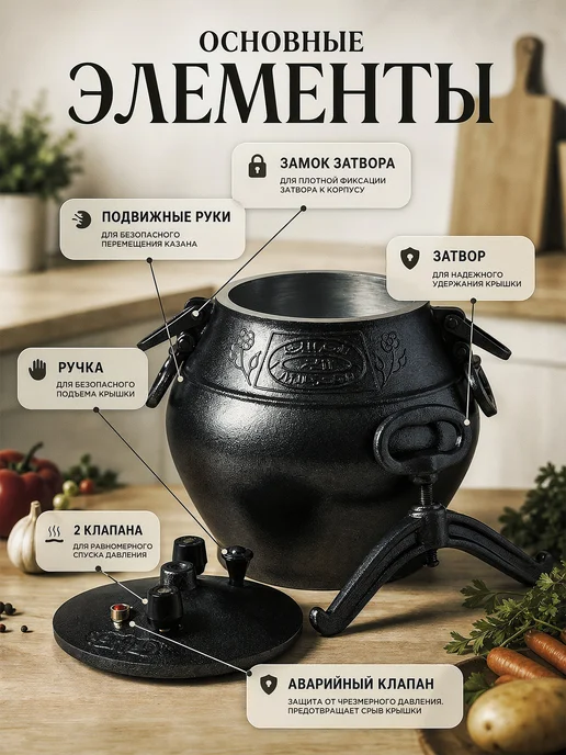 rashko baba Афганский казан 5 литров с крышкой алюминиевый для плова, черный, фото 5