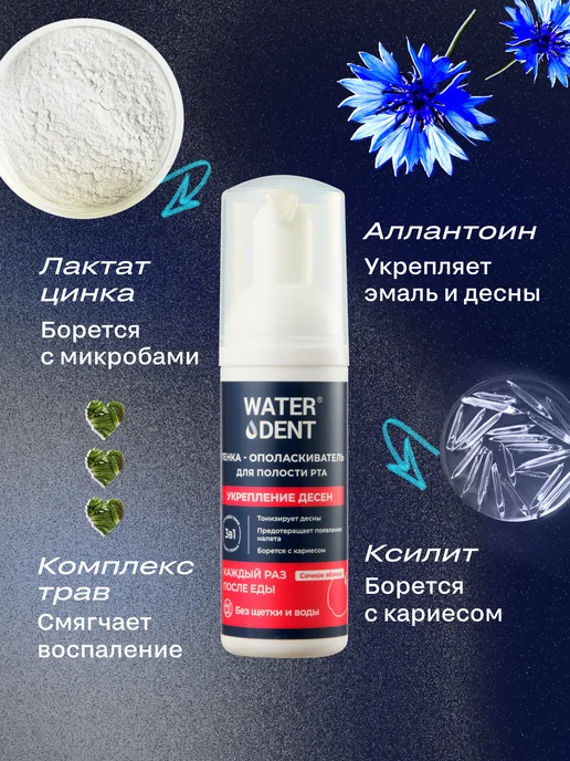 Waterdent Пенка для зубов и полости рта от кровоточивости, вариант, фото 3