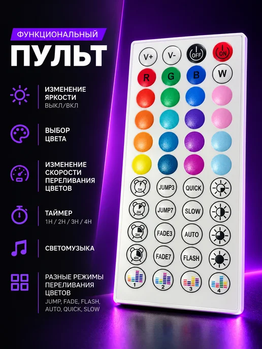 СветВДом Светодиодная лента 10 метров RGB led многоцветная, 30 м, фото 4