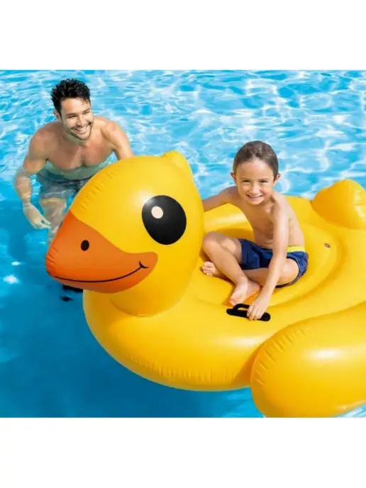 Intex 57556 Надувной плот Утенок, 147х147х81см, 147x147x81 см, желтый, фото 3