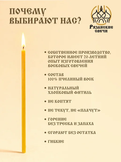 Рязанские свечи Свечи восковые сорокоустные освященные 40 шт, 40 шт, фото 2