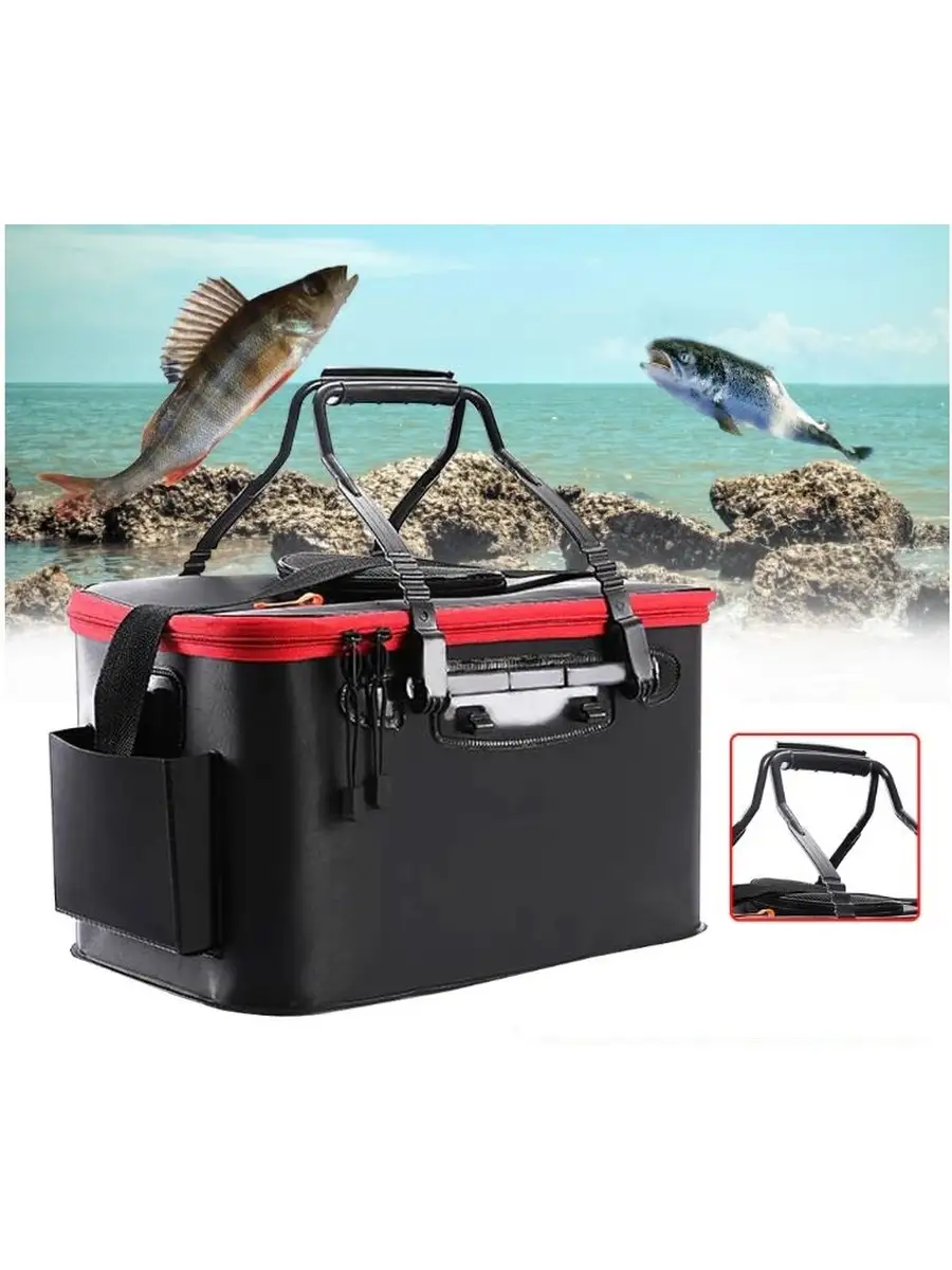Foldable Waterproof Fishing Bucket-Live Fish Container Multi