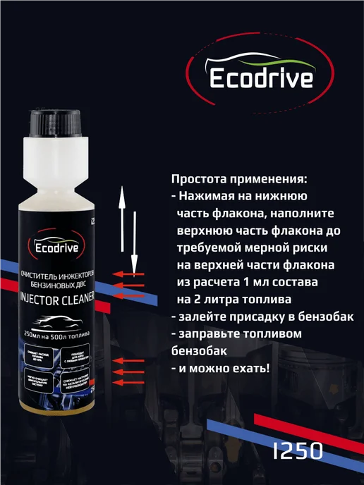 EcoDrive Комплексная промывка бензинового инжектора I250, 250 мл, фото 4