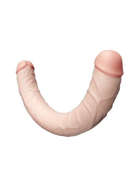 LOVETOY (А-Полимер) Двойной дилдо двухсторонний фаллоимитатор гигант, бежевый, фото 5