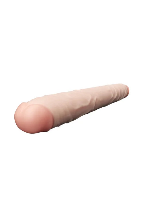 LOVETOY (А-Полимер) Двойной дилдо двухсторонний фаллоимитатор гигант, бежевый, фото 7
