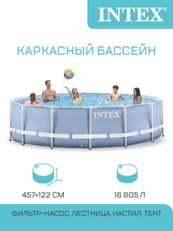 Бассейн каркасный круглый 457х122 см для дачи с насосом Intex 81562010 купить за 39 142 ₽ в интернет-магазине Wildberries