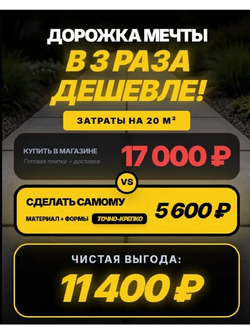 Точно-Крепко Форма для бордюра тротуарного 40мм, 2шт, 2 шт, фото 2